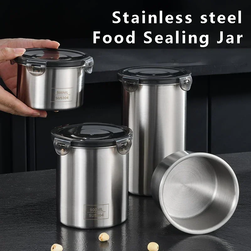 Coffee Tea Sugar Container Set - Stainless Steel Food Container Sealed Tank