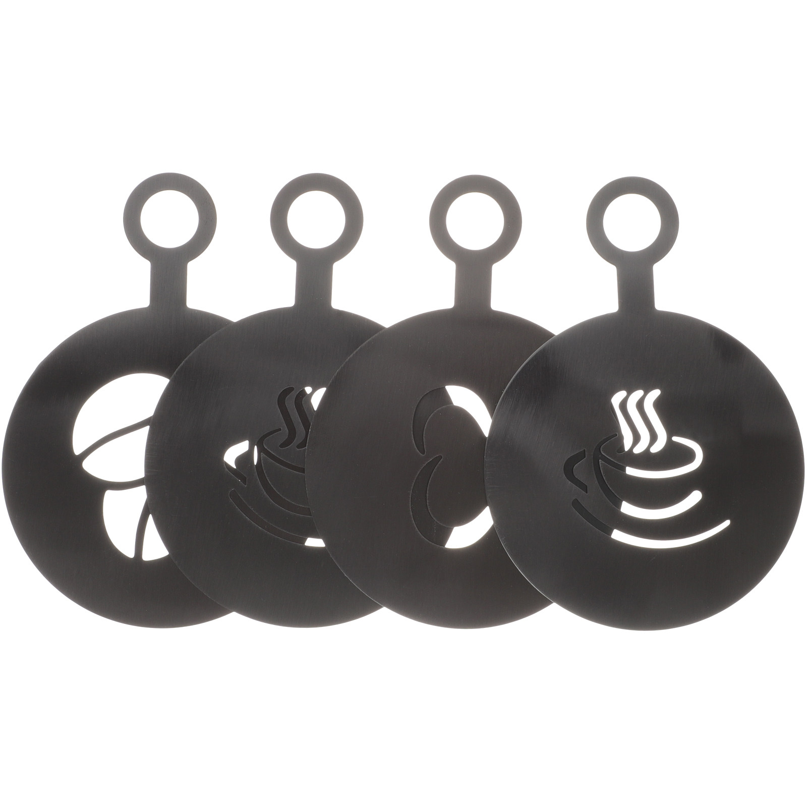 Coffee Stencil Art - 4Pcs Professional Latte Art Stencils Stainless