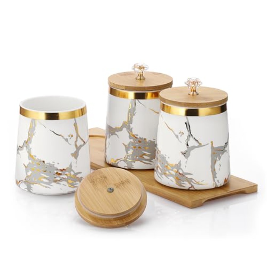 Coffee Tea Sugar Canisters - Set of 3 Canisters Set for