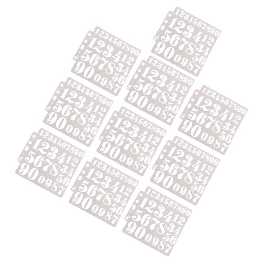 Coffee Stencil Art - 10Pcs Drawing Stencils Number Pattern Templates