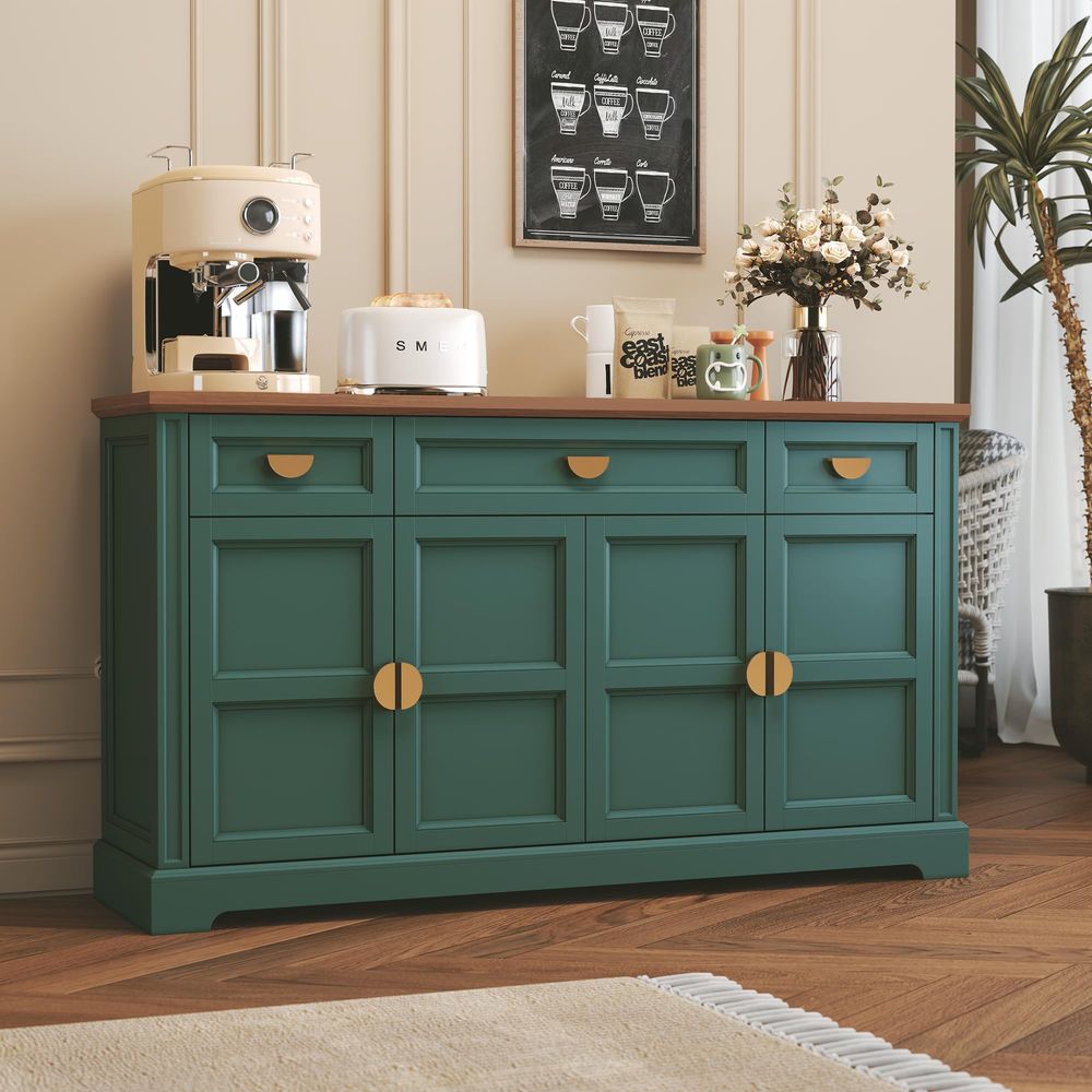 Coffee & Tea Garden Lincoln Menu - 60 Large Buffet Sideboard Cabinet with
