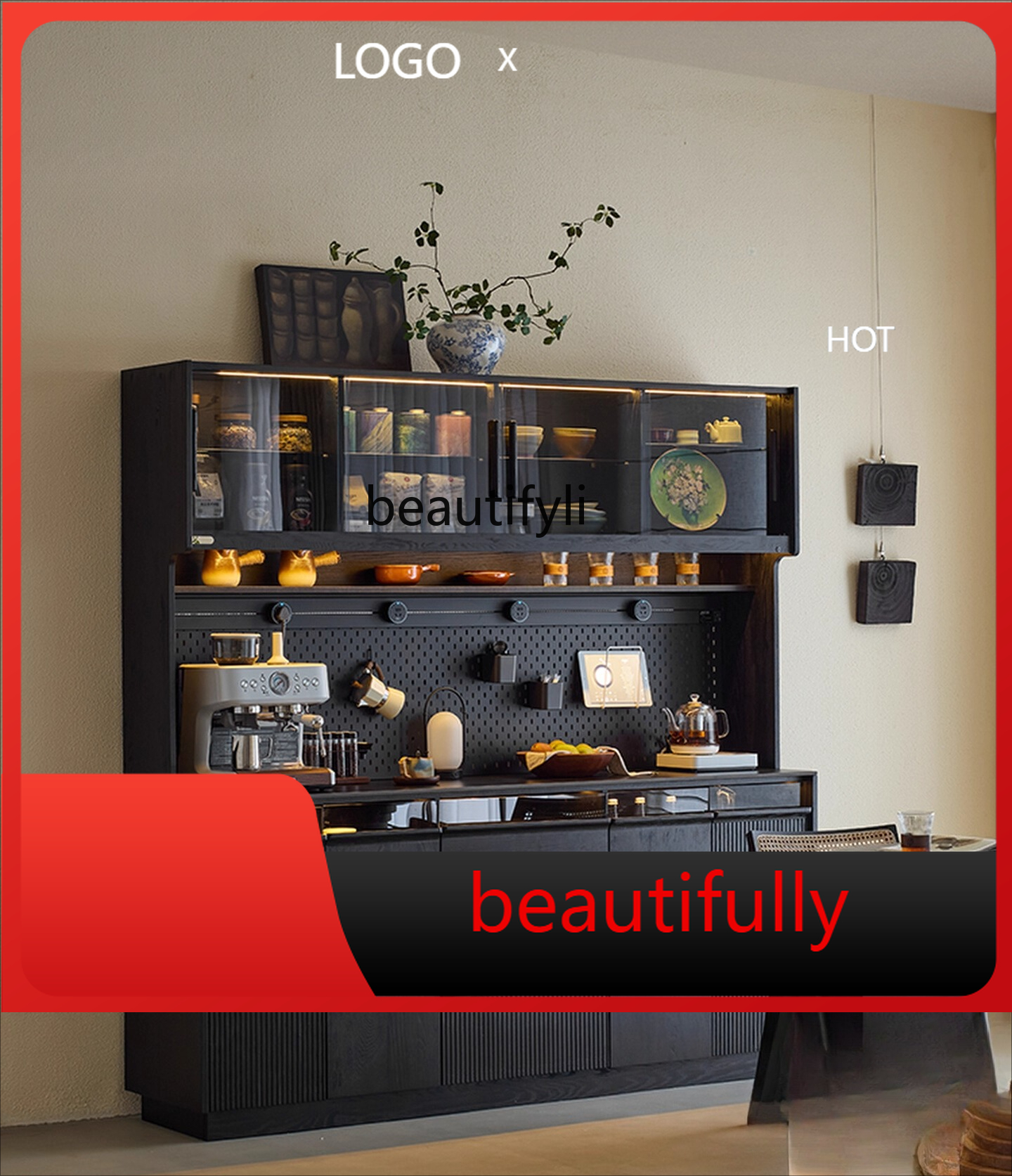 Coffee X Tea - X Solid wood sideboard integrated wall