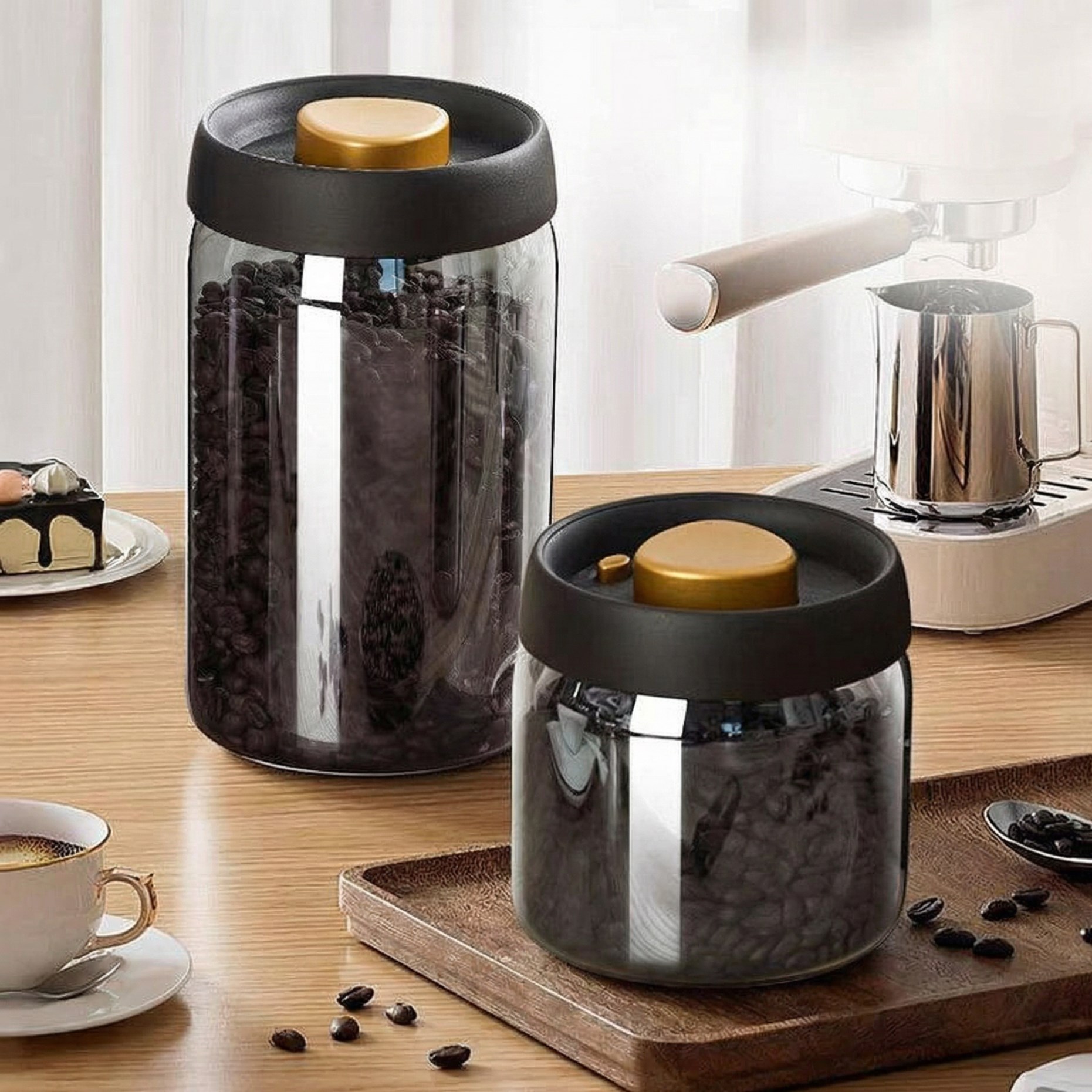Vacuum Coffee Canister Press-T - Coffee Tea Canister Set incelemesi ve fiyatı