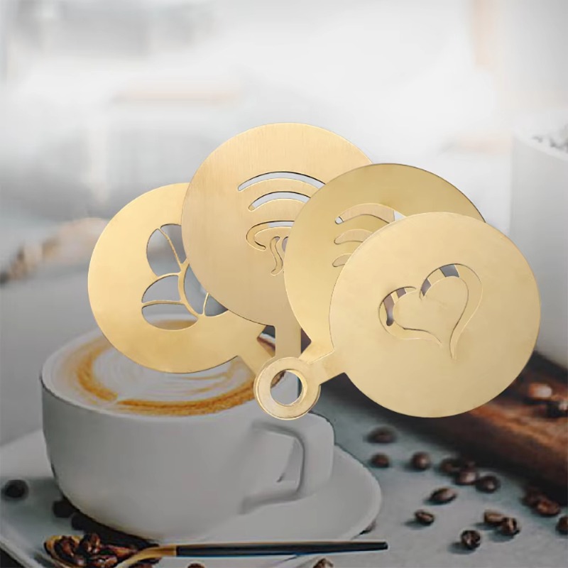 4pcs Stainless Steel Coffee St - Coffee Stencil Art incelemesi ve fiyatı