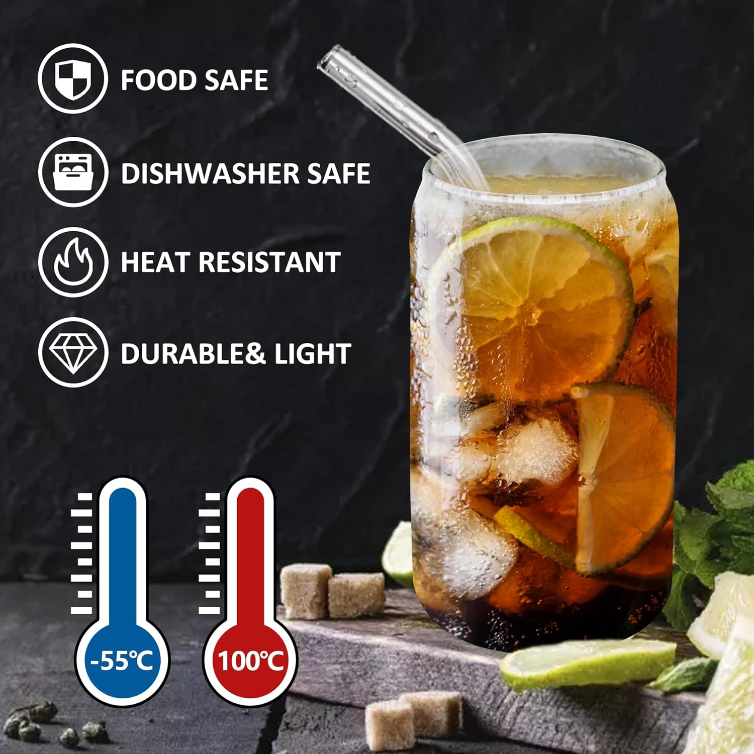 16oz Drinking Glasses with Bam - Juice Tea Coffee incelemesi ve fiyatı