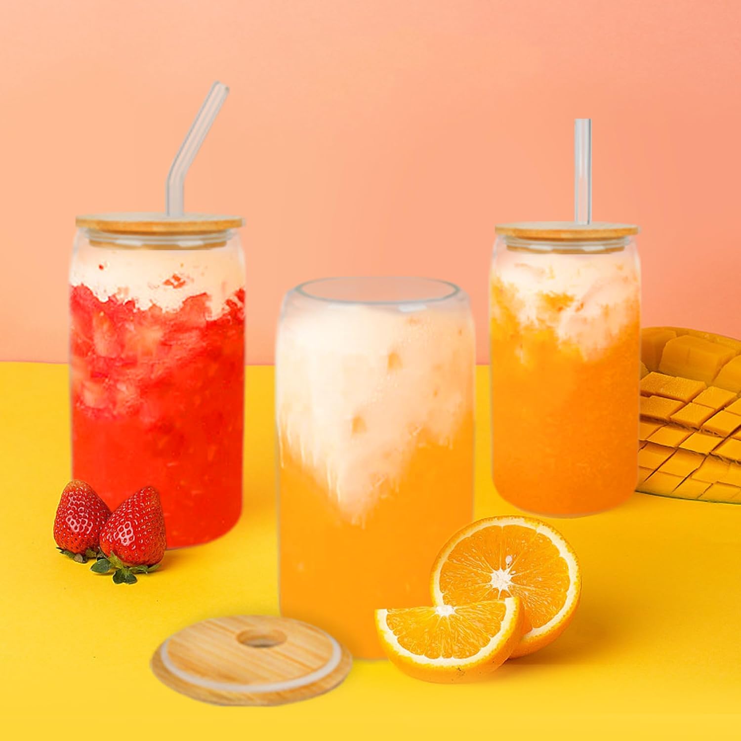 16oz Drinking Glasses with Bam - Juice Tea Coffee incelemesi ve fiyatı