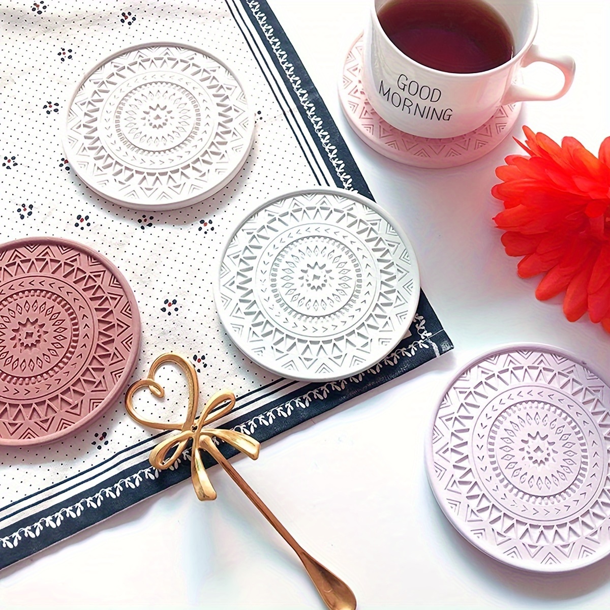 Flower Coaster Silicone Mold E - Coffee Tea Flower incelemesi ve fiyatı