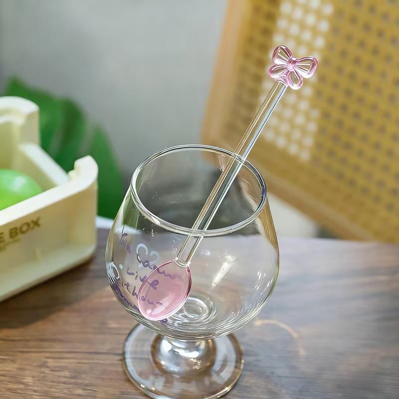 Pink Bow-Adorned Glass Coffee  - Tea Coffee Utensils incelemesi ve fiyatı