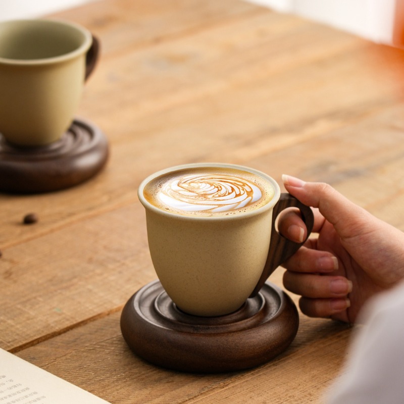 Creative Brown Ceramic and Woo - Coffee Tea For Garden incelemesi ve fiyatı