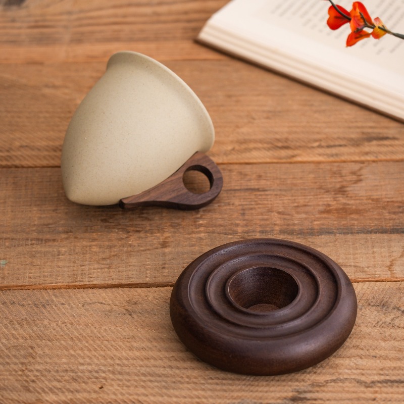 Creative Brown Ceramic and Woo - Coffee Tea For Garden incelemesi ve fiyatı