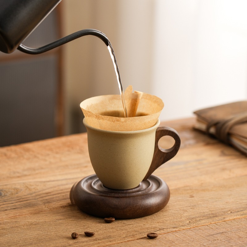 Creative Brown Ceramic and Woo - Coffee Tea For Garden incelemesi ve fiyatı