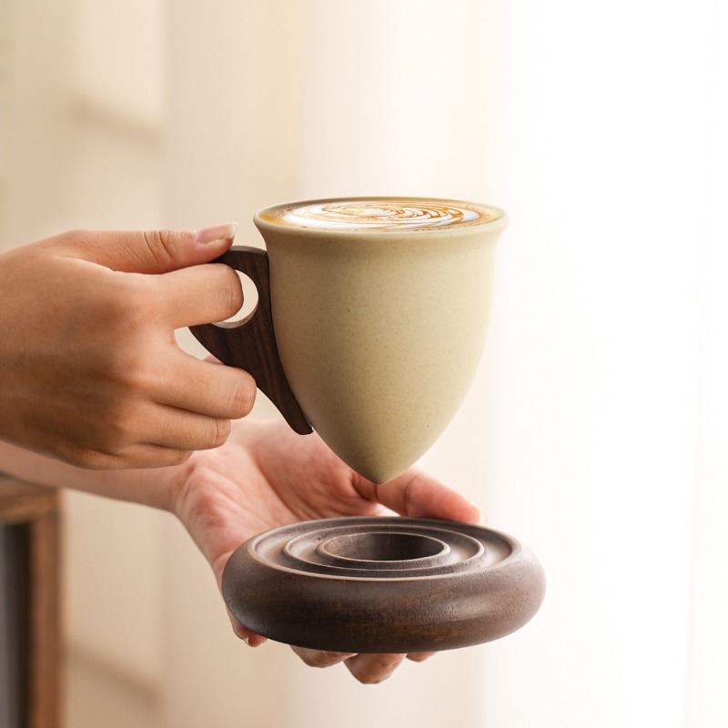 Creative Brown Ceramic and Woo - Coffee Tea For Garden incelemesi ve fiyatı