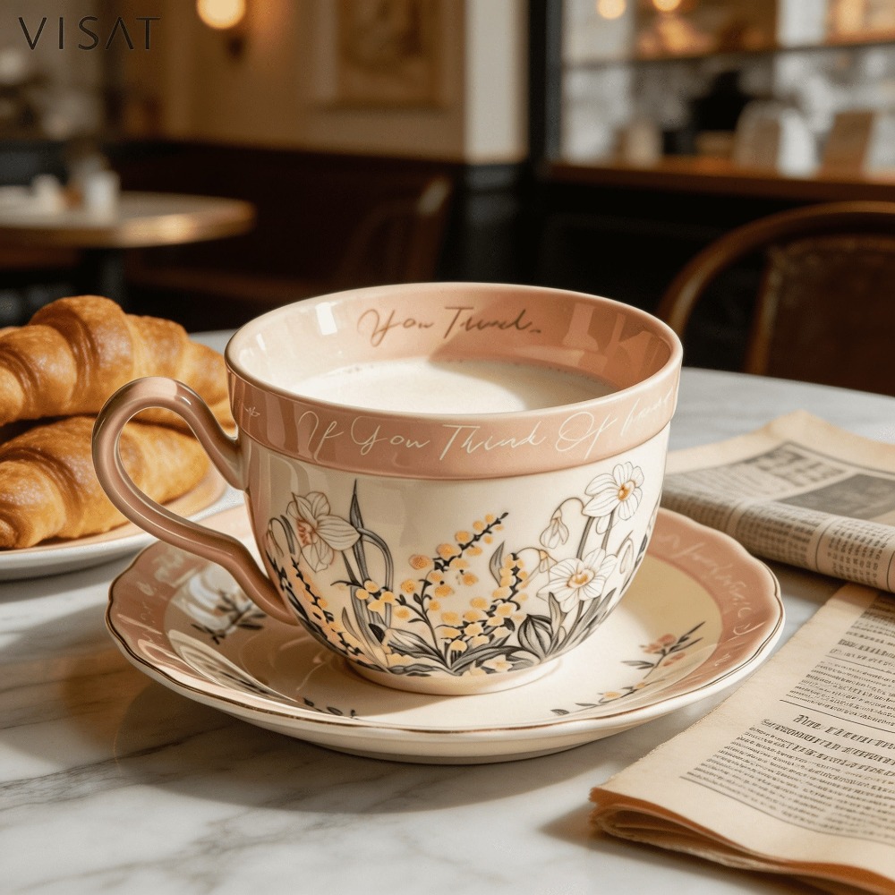 Vintage Green Lily Ceramic Cof - Coffee Tea Flower incelemesi ve fiyatı