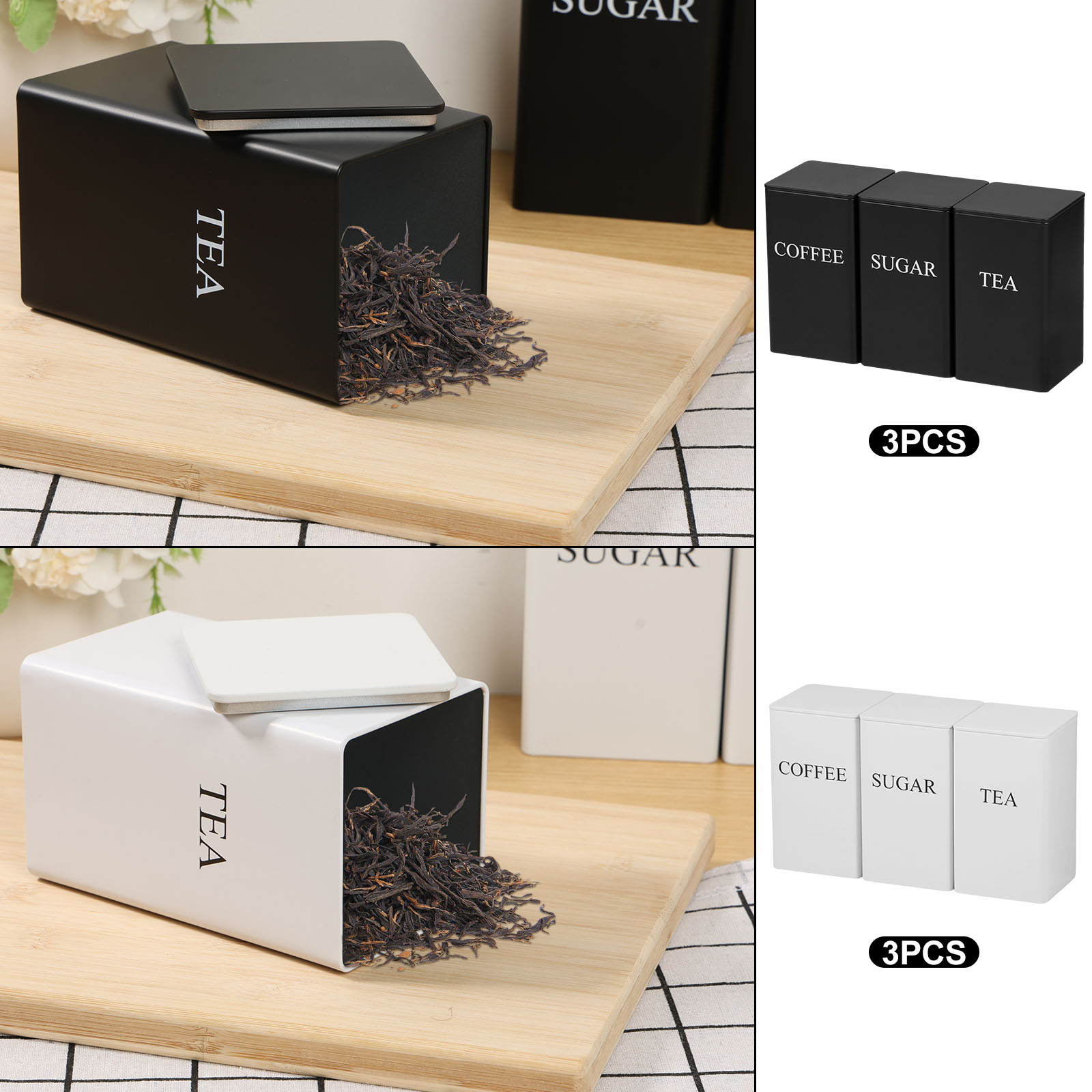 3Pcs Coffee Bean Storage Canis - Coffee Tea Sugar Canisters incelemesi ve fiyatı