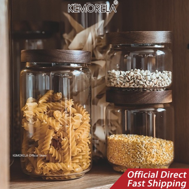 Wood Lid Glass Airtight Canist - Coffee Tea Canister Set incelemesi ve fiyatı