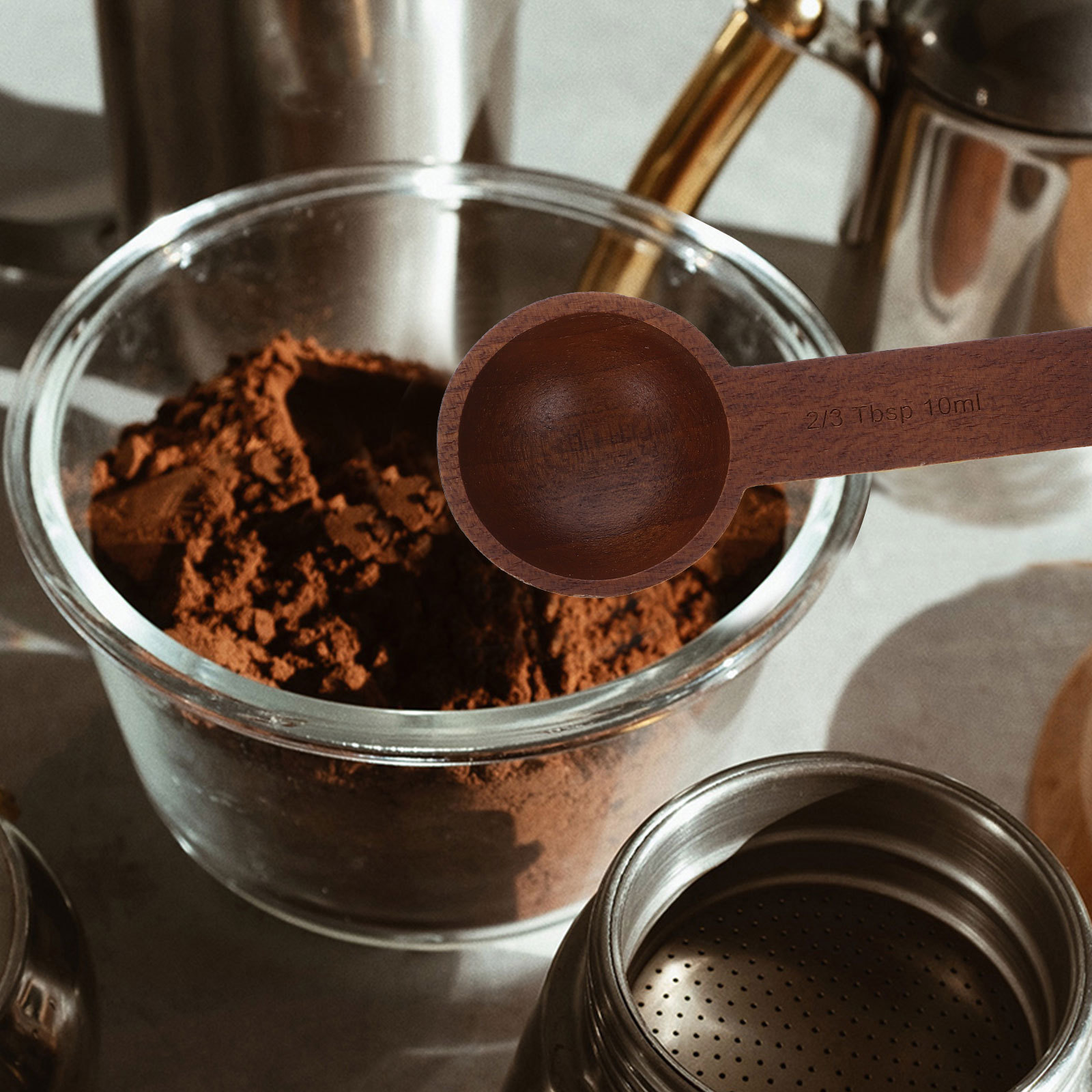 1pc Black Walnut Wood Measurin - Coffee Tea Sugar incelemesi ve fiyatı