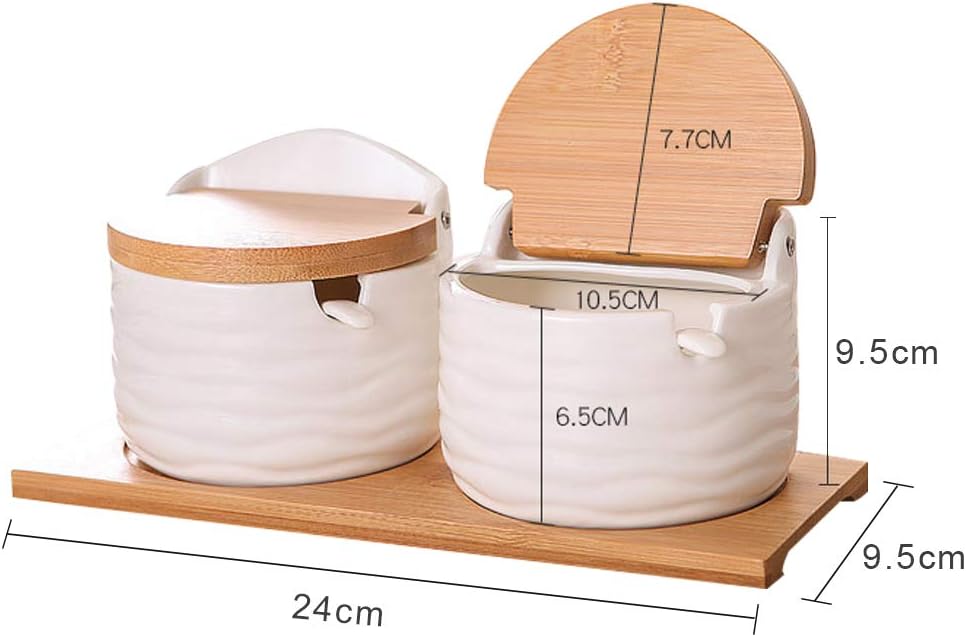 Ceramic Salt Cellars with Lids - Coffee Tea Sugar incelemesi ve fiyatı