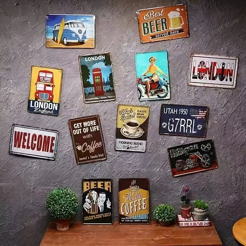 Plaque Metal Tin Signs Coffee  - Coffee Tea For Garden incelemesi ve fiyatı