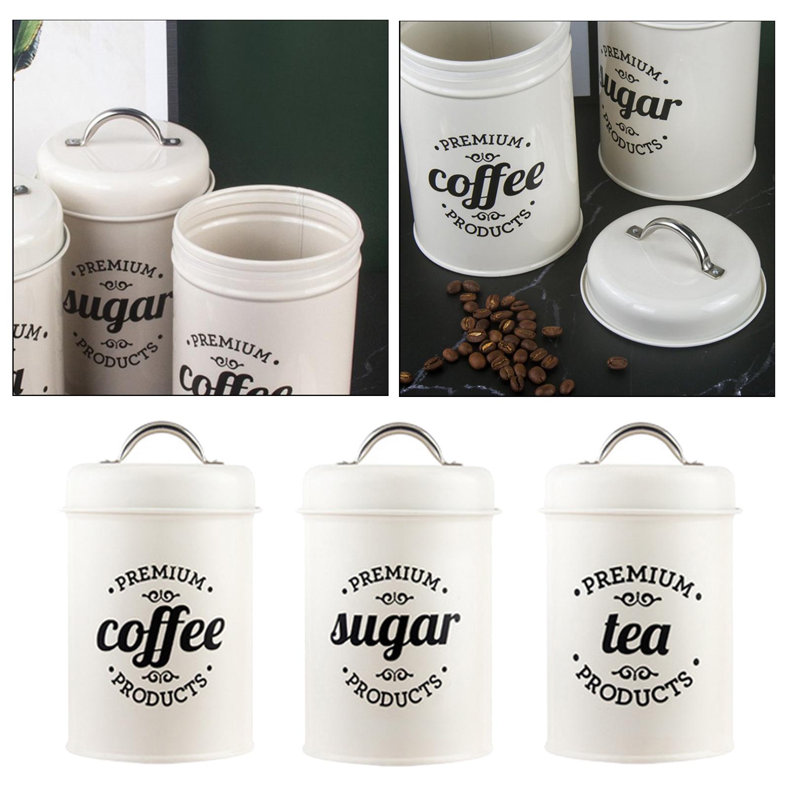 Metal Canisters for Kitchen St - Coffee Tea Sugar Container Set incelemesi ve fiyatı