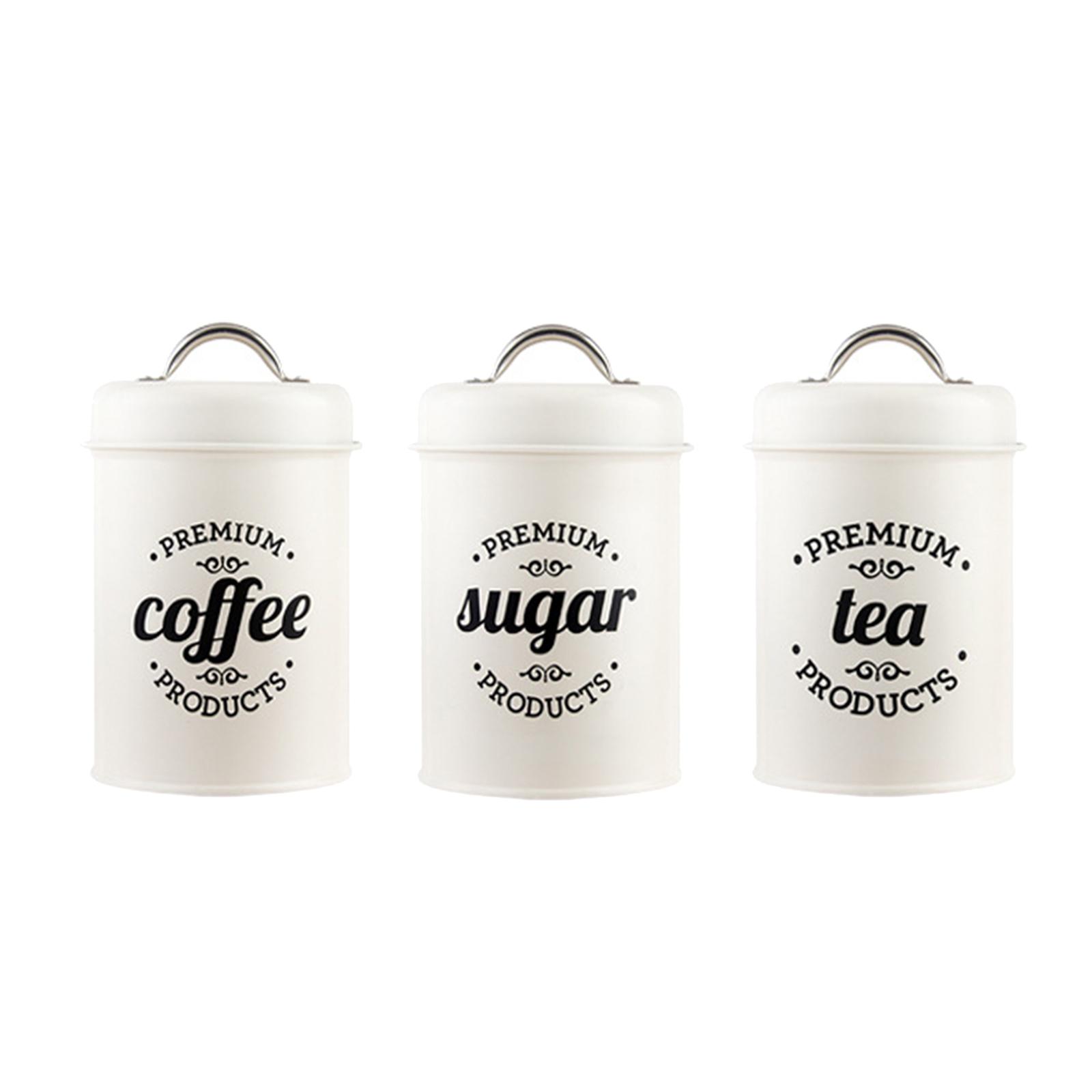 Metal Canisters for Kitchen St - Coffee Tea Sugar Container Set incelemesi ve fiyatı