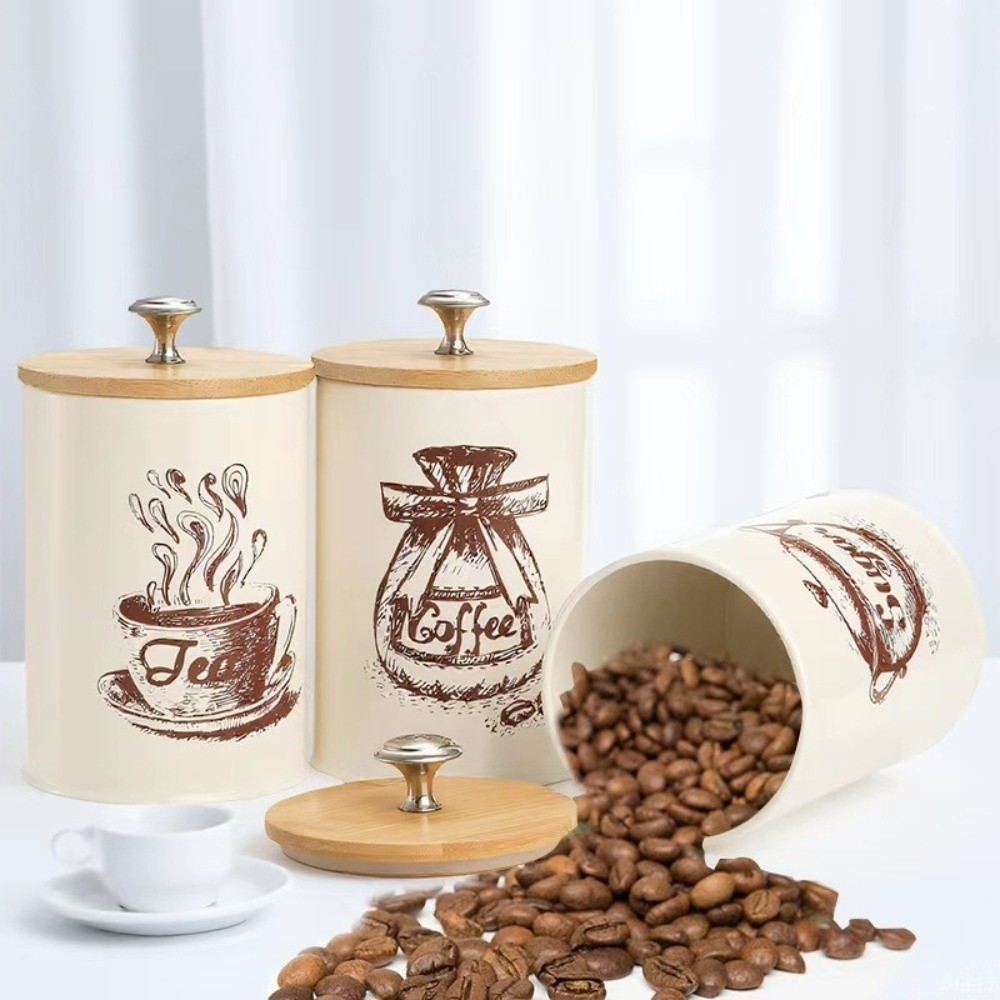 3pcs Metal Coffee Canister Set - Coffee Tea Sugar Canisters incelemesi ve fiyatı