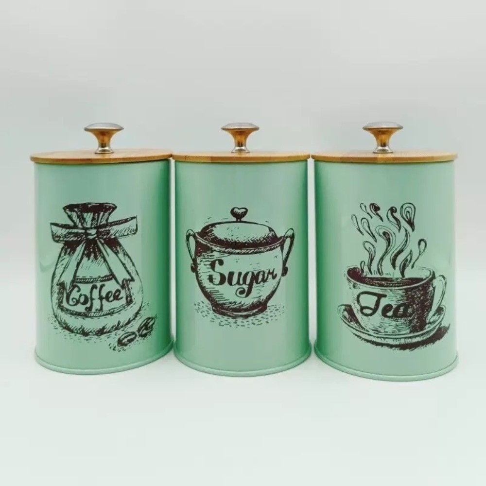 3pcs Metal Coffee Canister Set - Coffee Tea Sugar Canisters incelemesi ve fiyatı