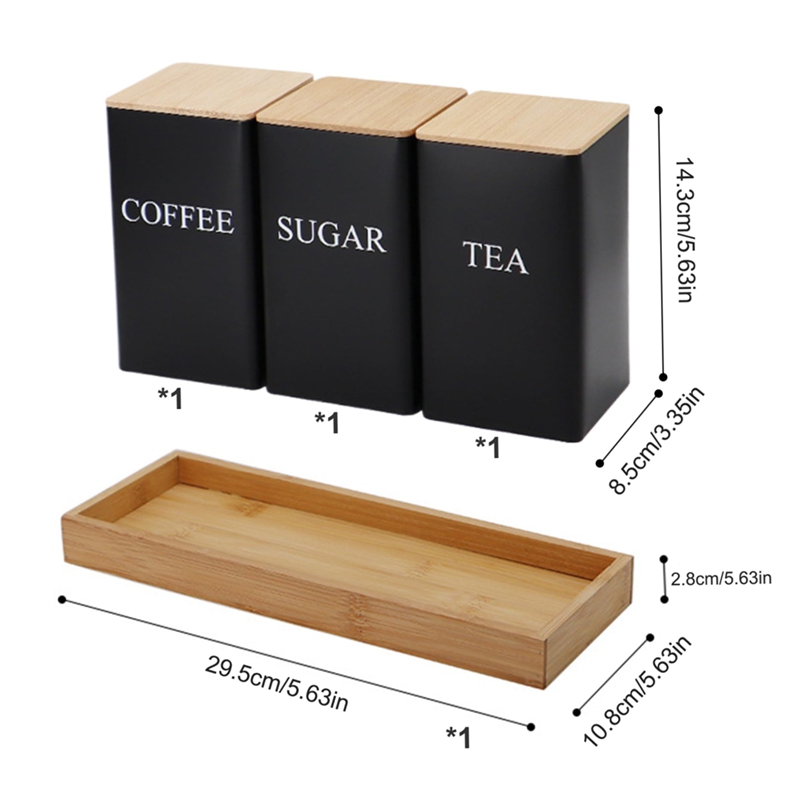 3PCS Set Tea Coffee Sugar Cani - Coffee Tea Sugar Container Set incelemesi ve fiyatı