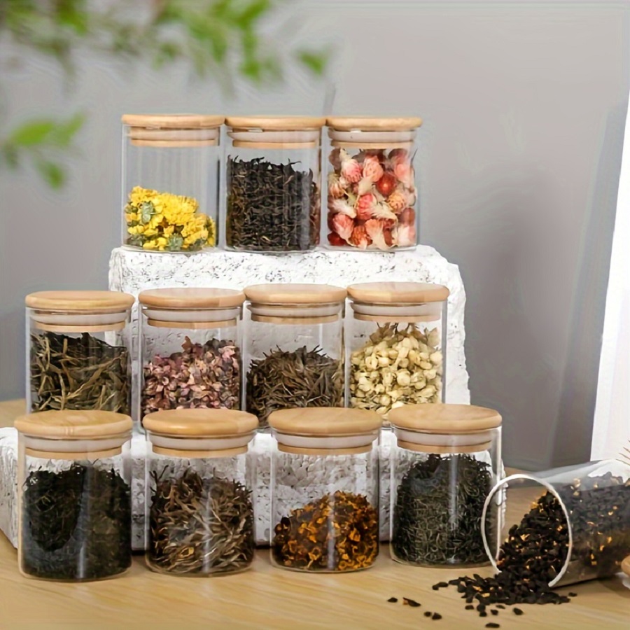 12pcs/set Airtight Glass Stora - Coffee Tea Sugar Container Set incelemesi ve fiyatı