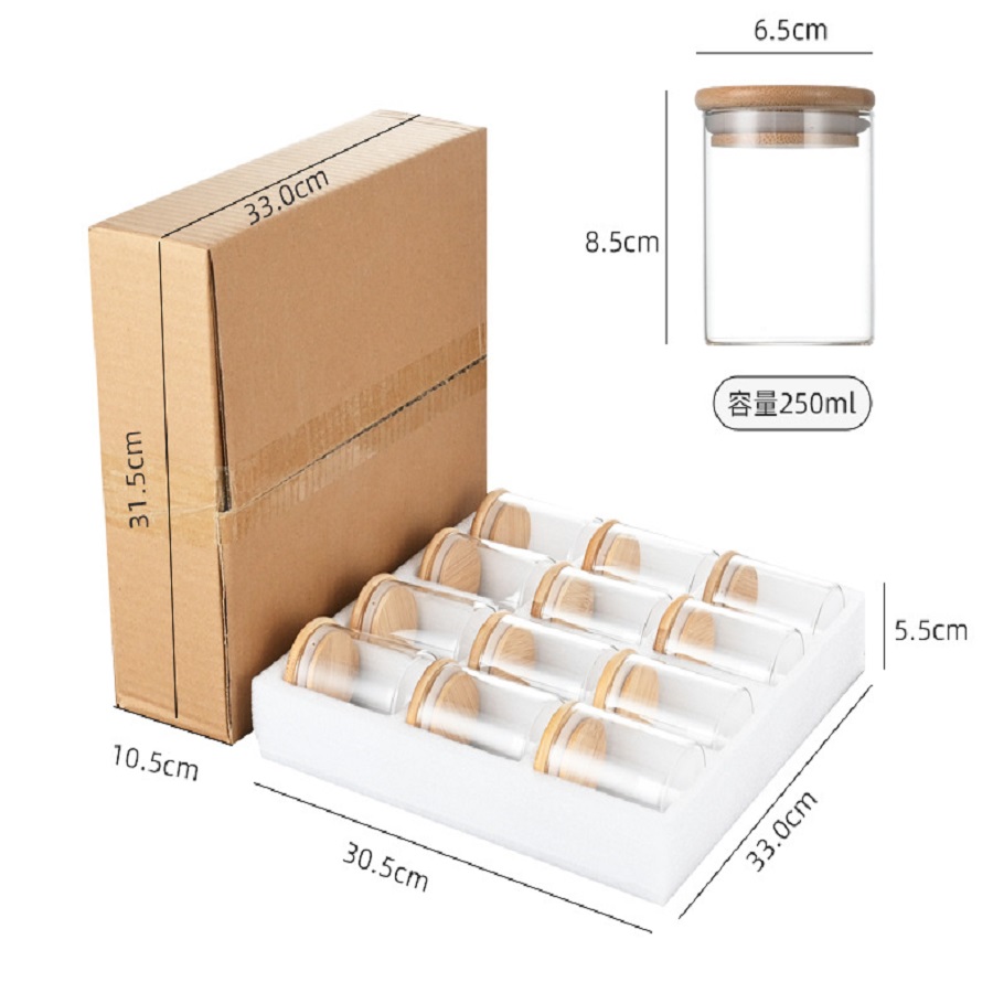 12pcs/set Airtight Glass Stora - Coffee Tea Sugar Container Set incelemesi ve fiyatı