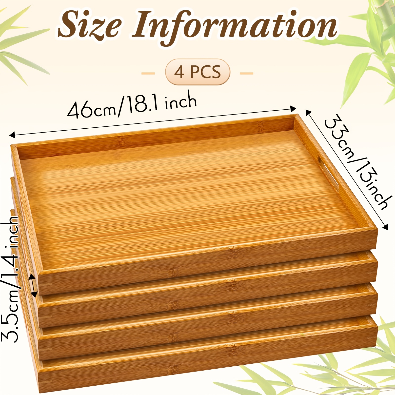 4pcs 18 X 13 X 1.4in Large Bam - Coffee X Tea incelemesi ve fiyatı