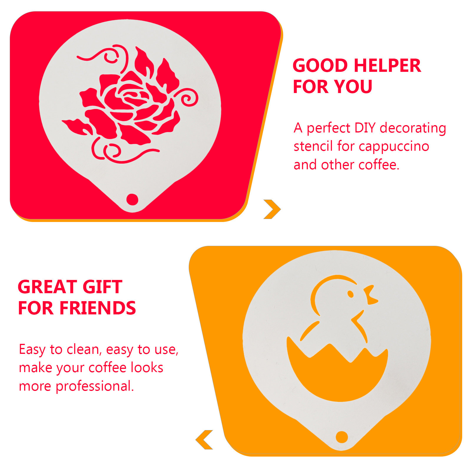 3Pcs Food Grade Stainless Stee - Coffee Stencil Art incelemesi ve fiyatı