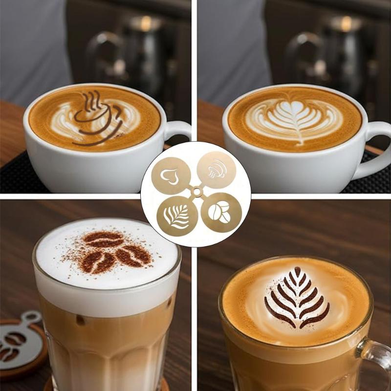 4Pcs/Set Stainless Steel Coffe - Coffee Stencil Art incelemesi ve fiyatı