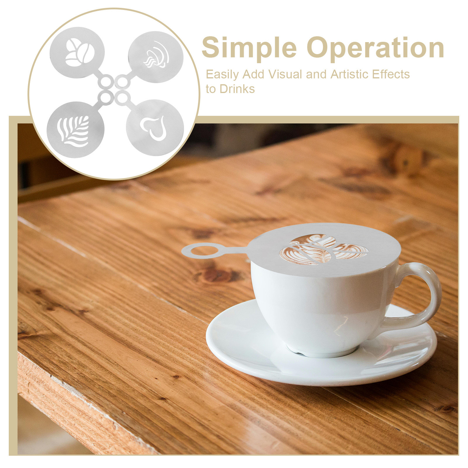 4Pcs Premium Stainless Steel L - Coffee Stencil Art incelemesi ve fiyatı