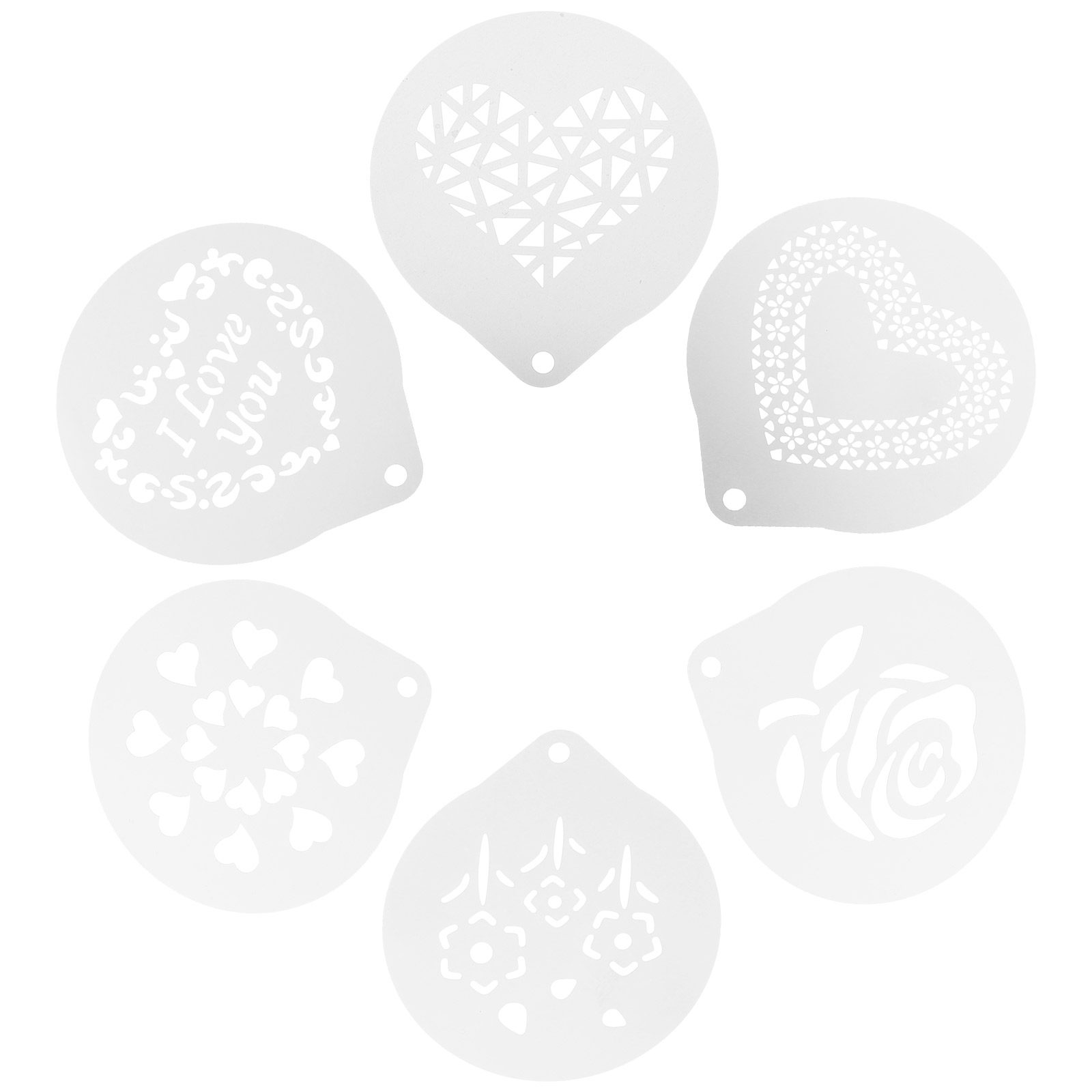6Pcs Latte Art Stencils Stainl - Coffee Stencil Art incelemesi ve fiyatı