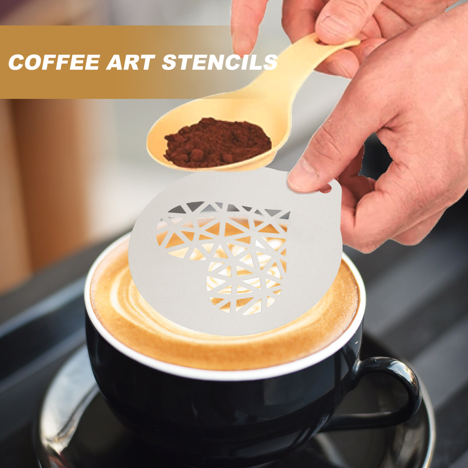 3Pcs Coffee Stencils Creative  - Coffee Stencil Art incelemesi ve fiyatı