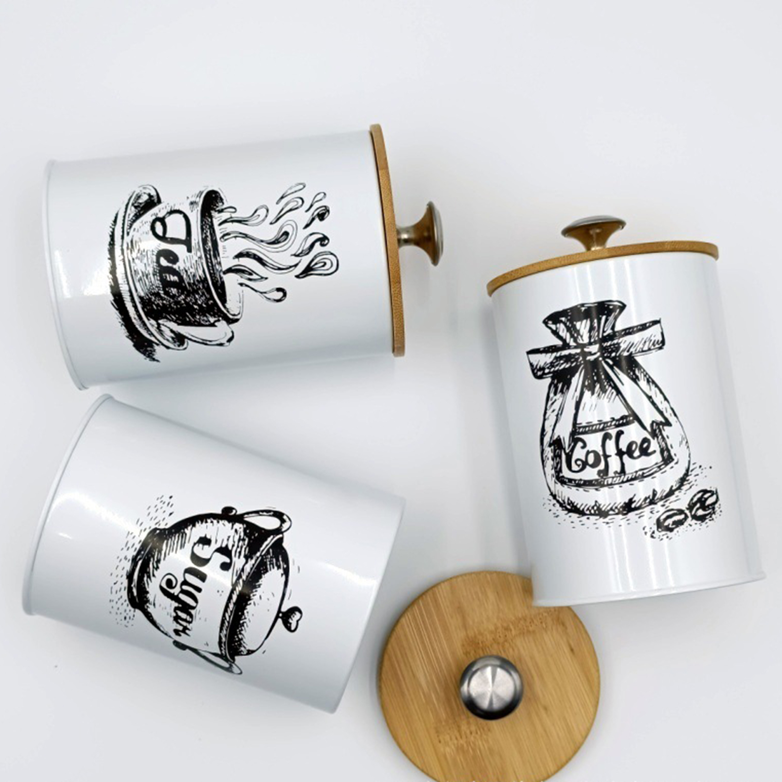 3Pcs Sealed Coffee Canister Se - Coffee Tea Sugar Canisters incelemesi ve fiyatı
