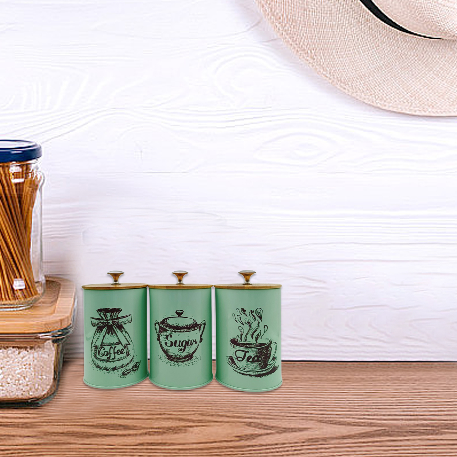 3Pcs Sealed Coffee Canister Se - Coffee Tea Sugar Canisters incelemesi ve fiyatı