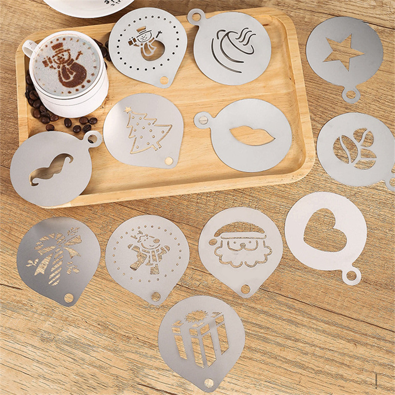 12pcs Stainless Steel Cafe Foa - Coffee Stencil Art incelemesi ve fiyatı