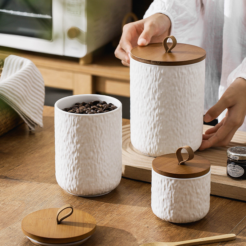 Rock Pattern Ceramic Tea Stora - Coffee Tea Sugar Canisters incelemesi ve fiyatı