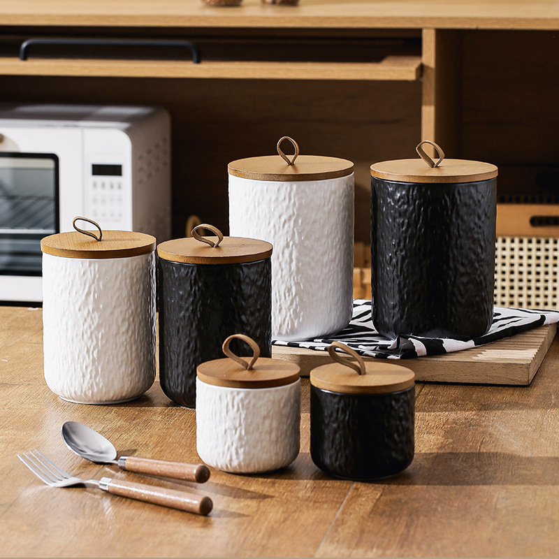 Rock Pattern Ceramic Tea Stora - Coffee Tea Sugar Canisters incelemesi ve fiyatı