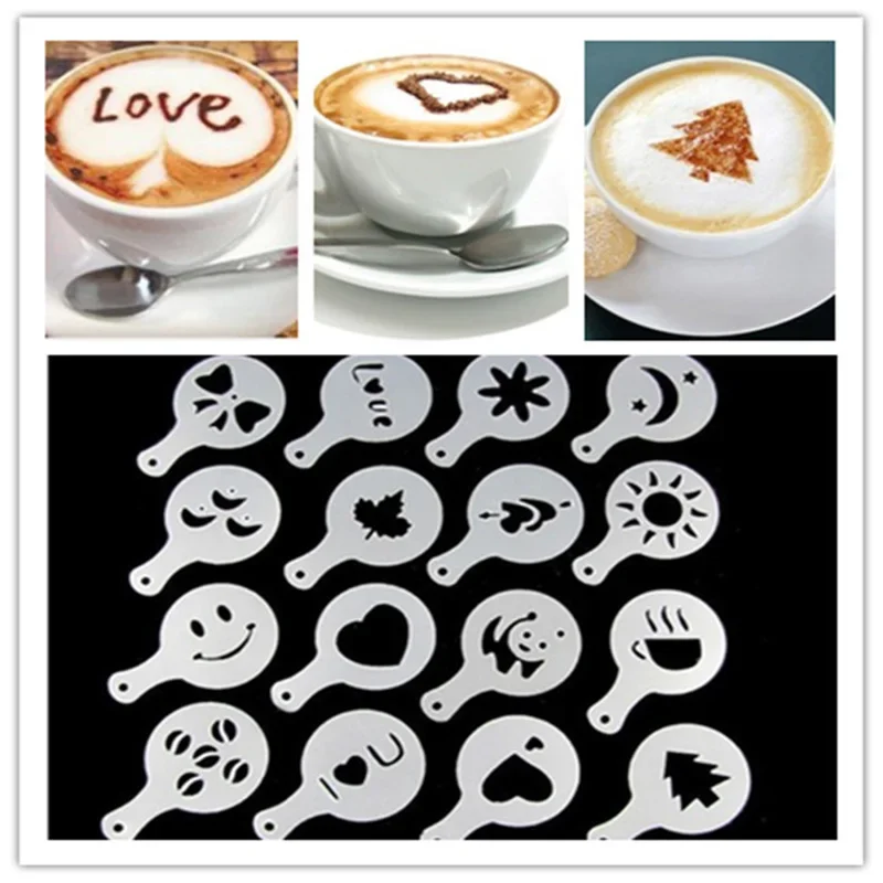 16Pcs/Set Coffee Mold Latte Ca - Coffee Stencil Art incelemesi ve fiyatı