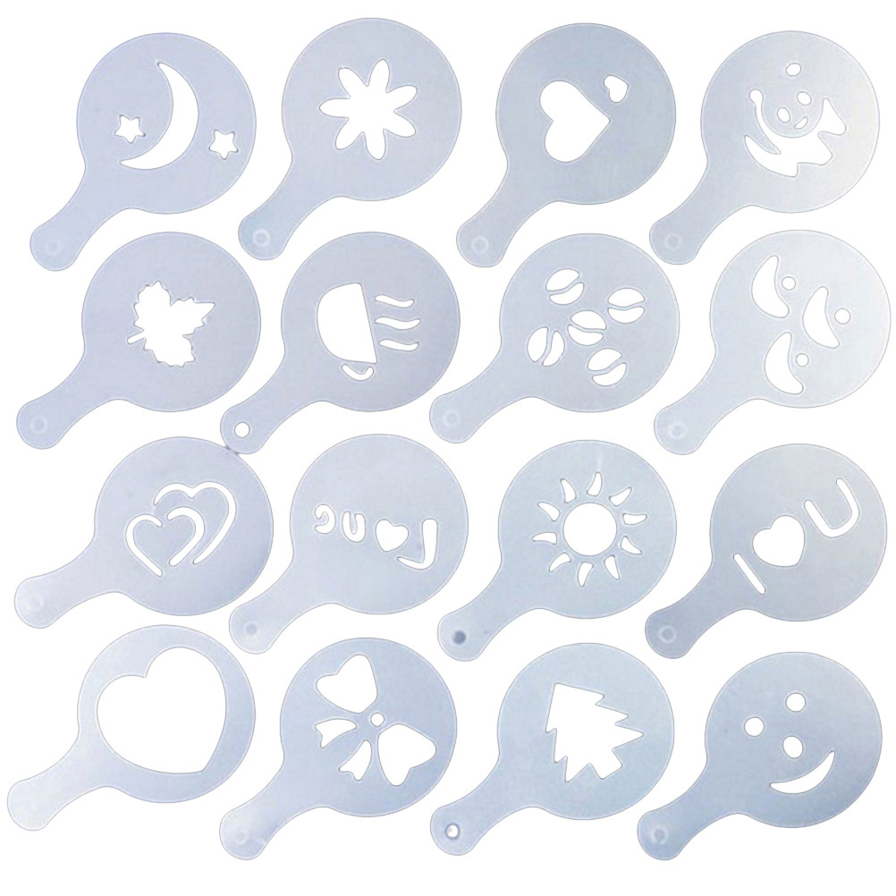 16Pcs Coffee Art Stencils Temp - Coffee Stencil Art incelemesi ve fiyatı