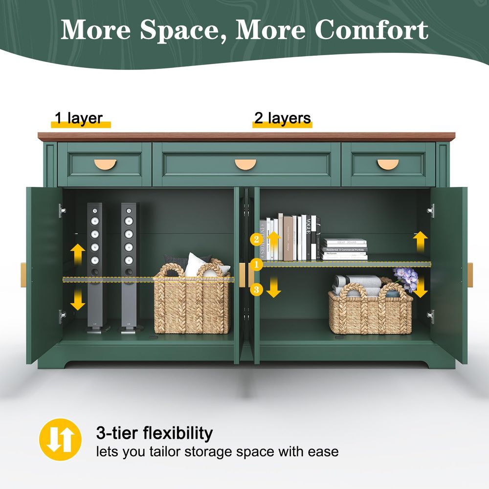60 Large Buffet Sideboard Cabi - Coffee & Tea Garden Lincoln Menu incelemesi ve fiyatı