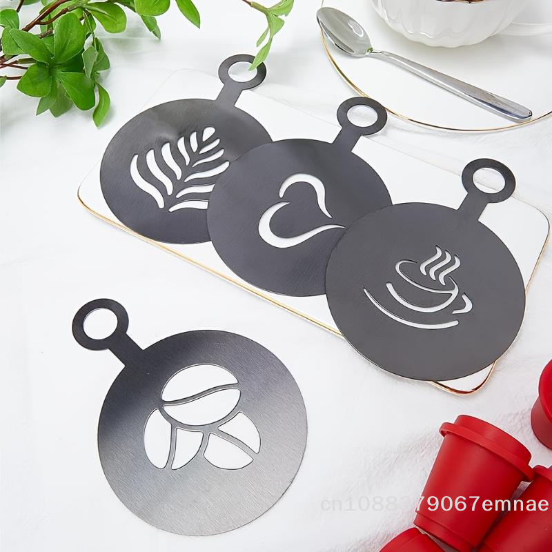 [ZYAS]【xxx】4Pcs/Set Stainless  - Coffee Stencil Art incelemesi ve fiyatı
