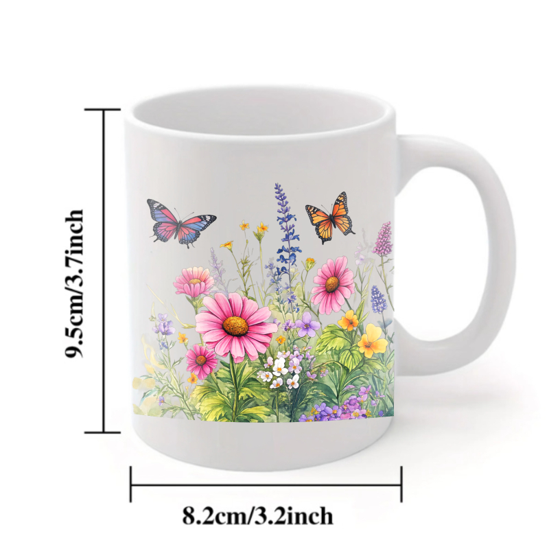 Ceramic cup white flower garde - Coffee Tea For Garden incelemesi ve fiyatı
