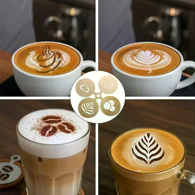 4Pcs/Set Stainless Steel Coffe - Coffee Stencil Art incelemesi ve fiyatı