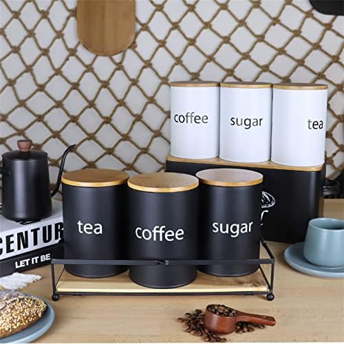 SOTECH Black Metal Kitchen Can - Coffee Tea Canister Set incelemesi ve fiyatı