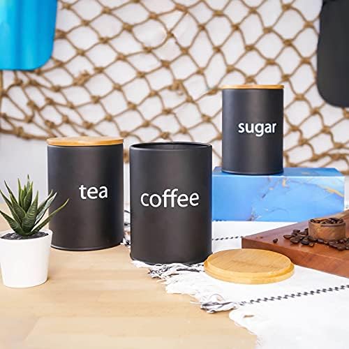 SOTECH Black Metal Kitchen Can - Coffee Tea Canister Set incelemesi ve fiyatı