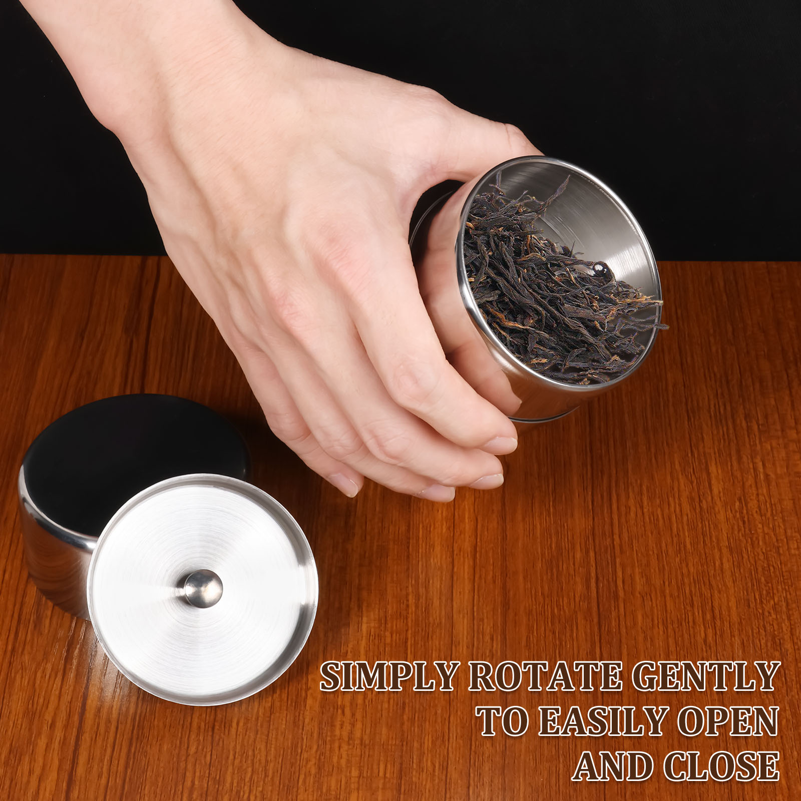 Stainless Steel Tea Leaf Tins  - Coffee Tea Sugar Canisters incelemesi ve fiyatı