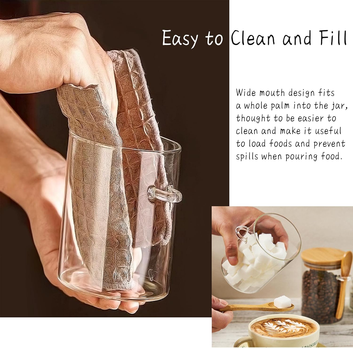 2 Pack 15oz Glass Sugar Contai - Coffee Tea Sugar Canisters incelemesi ve fiyatı